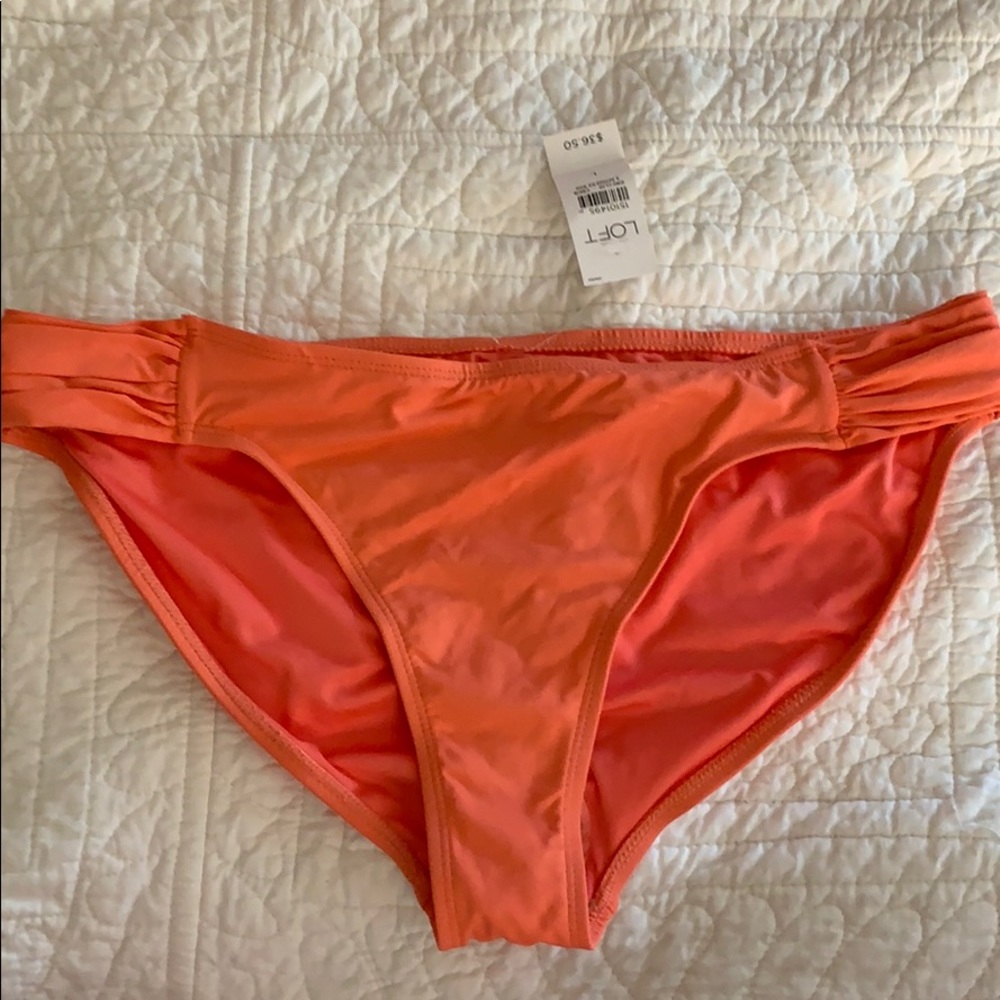 NWT Ann Taylor Loft Coral swimsuit bottoms size L